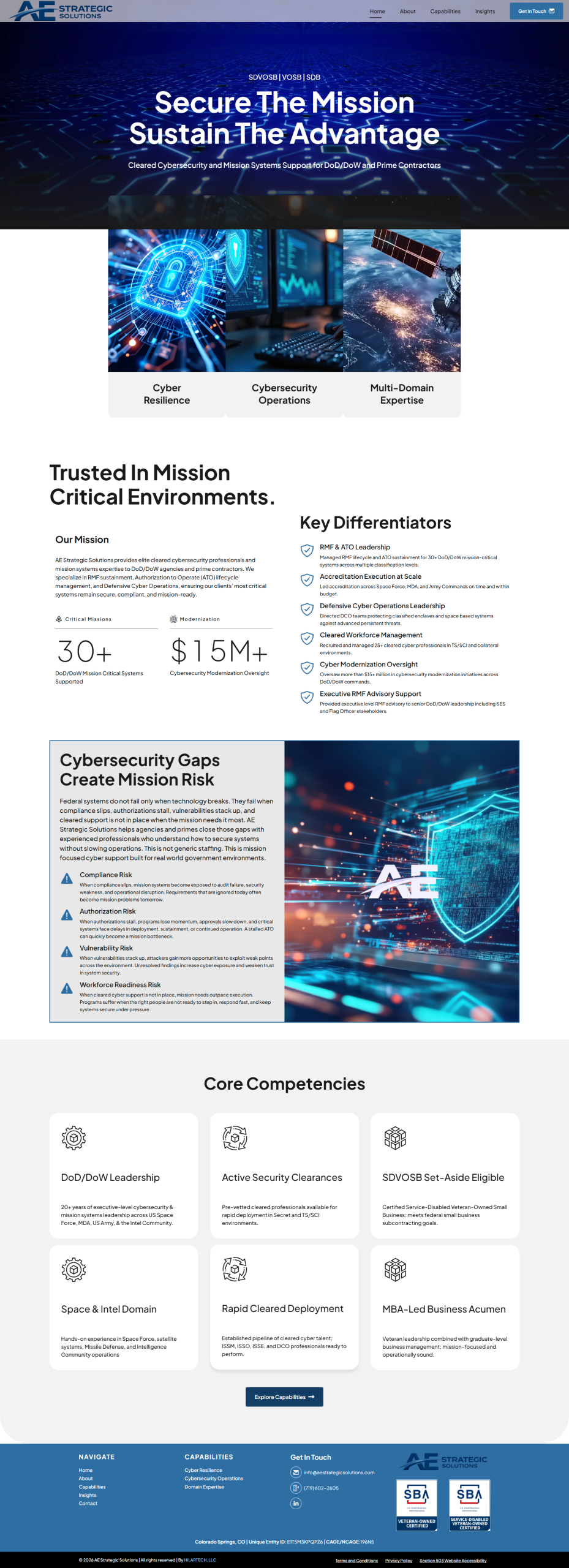 AE Strategic Solutions homepage preview