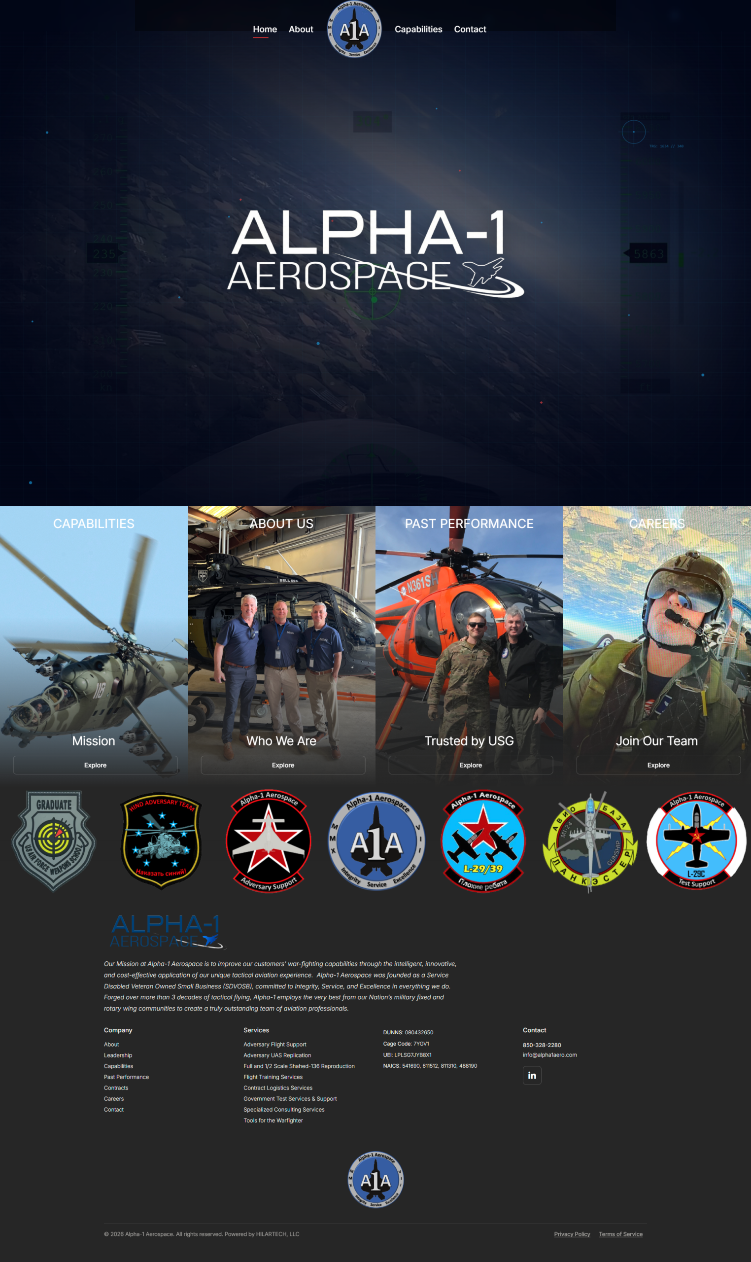 Alpha-1 Aerospace homepage preview