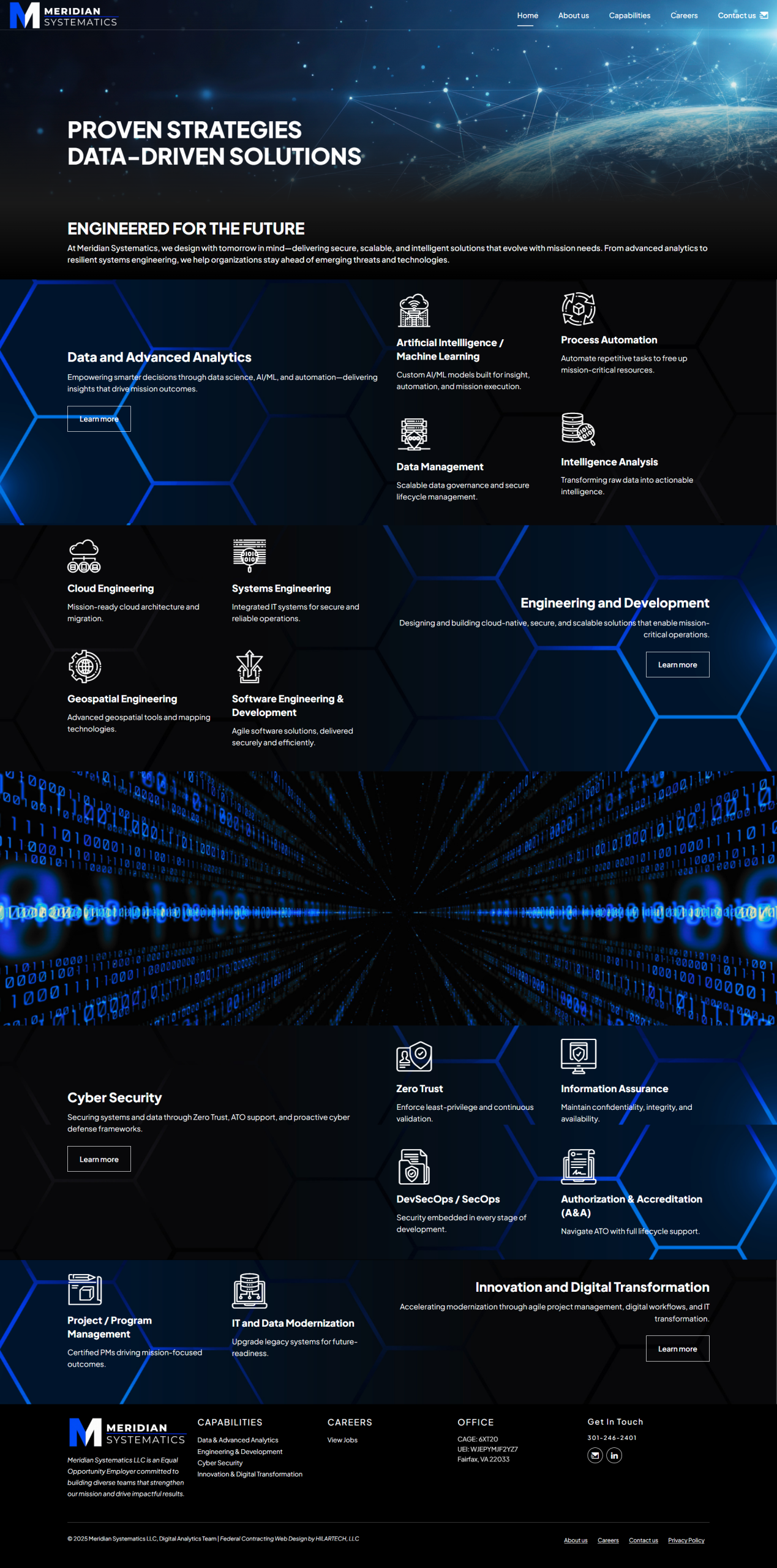 Meridian Systematics homepage preview