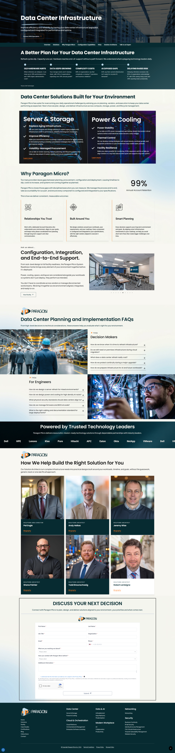 Paragon Micro B2B website full homepage scrolling preview