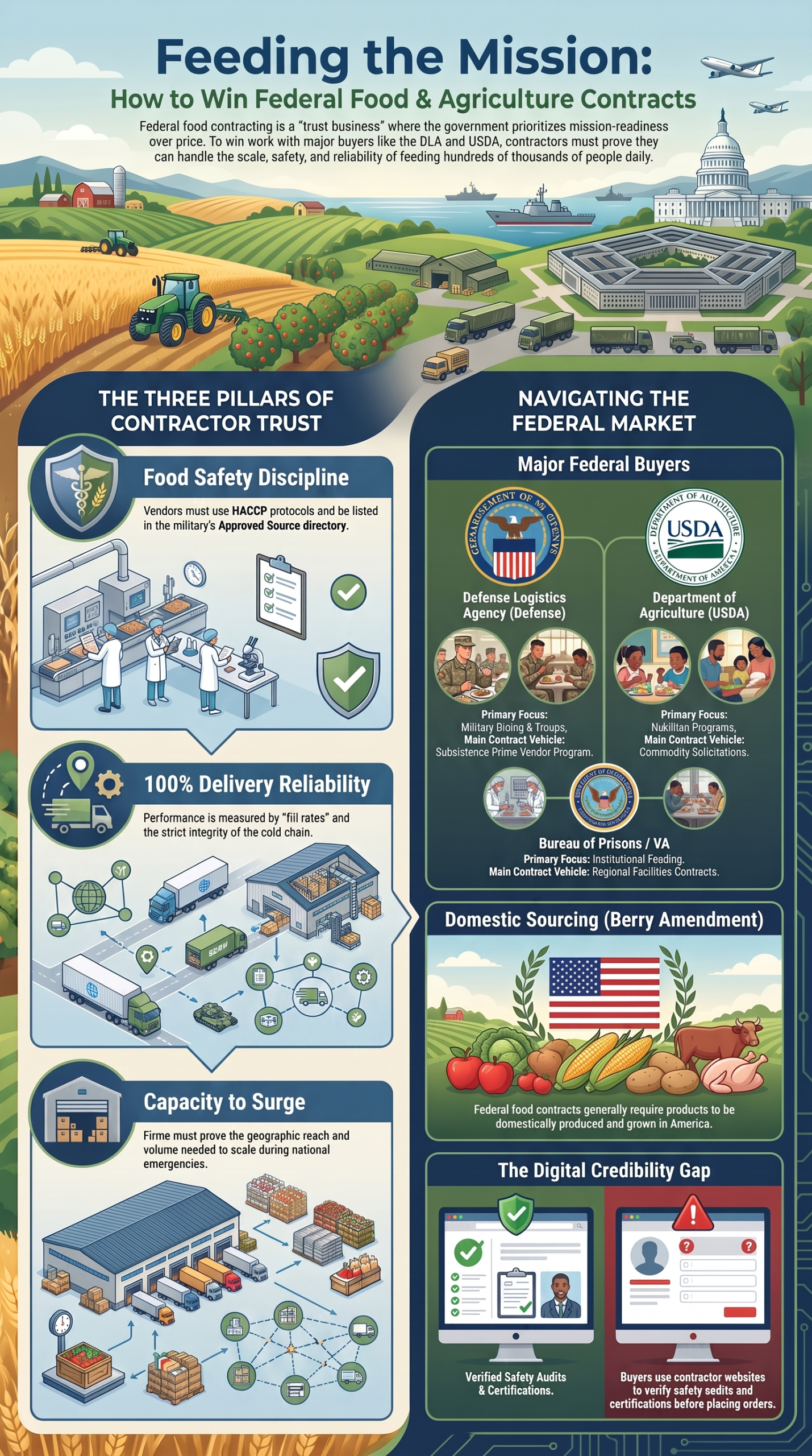 How Do Food Service Firms Win Federal Contracts? How Do Food Service Firms Win Federal Contracts?,Commercial to Government,Winning-Federal-Food-Contracts-Guide