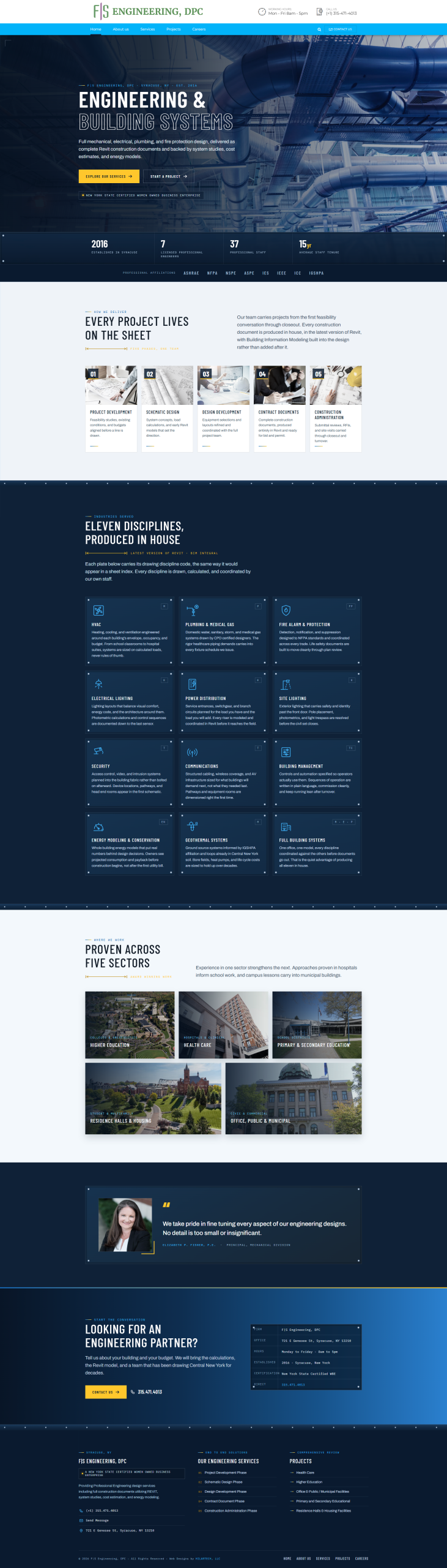 F|S Engineering website full homepage scrolling preview